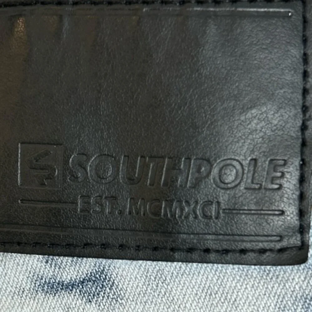 South Pole Men's Moto/Biker Skinny Dark & Acid Wash Jeans Size 30x32 - Picture 5 of 10